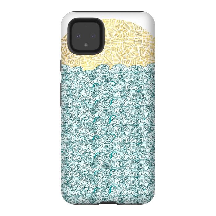 Pixel 4XL StrongFit Tribal Sea and Ocean by Pom Graphic Design
