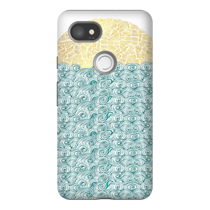 Pixel 2XL StrongFit Tribal Sea and Ocean by Pom Graphic Design