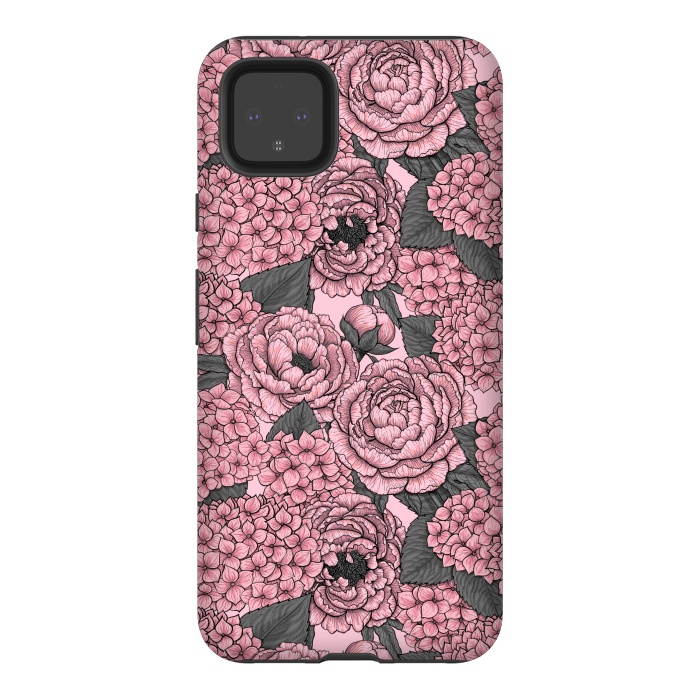Pixel 4XL StrongFit Peony and hydrangea in pink by Katerina Kirilova