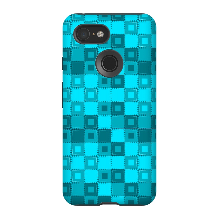 Pixel 3 StrongFit blue patchwork by MALLIKA