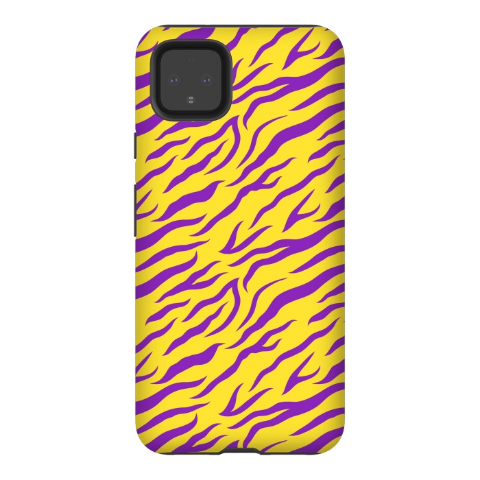 Pixel 4XL StrongFit PURPLE YELLOW ANIMAL PRINT by MALLIKA