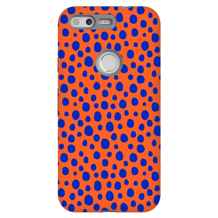 Pixel StrongFit blue orange animal print by MALLIKA