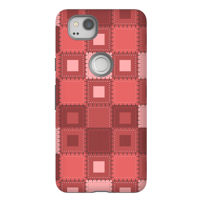 Pixel 2 StrongFit RED WHITE PATCHWORK by MALLIKA