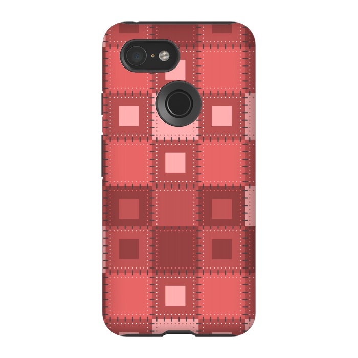 Pixel 3 StrongFit RED WHITE PATCHWORK by MALLIKA