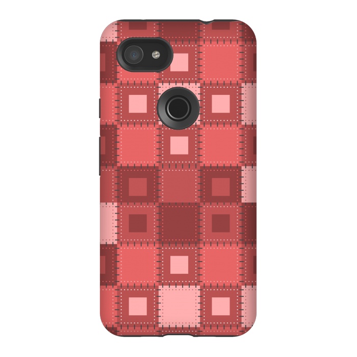 Pixel 3AXL StrongFit RED WHITE PATCHWORK by MALLIKA