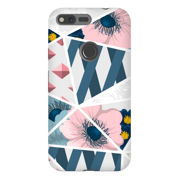 Pixel XL StrongFit BLUE PINK FLORAL PATCHWORK by MALLIKA