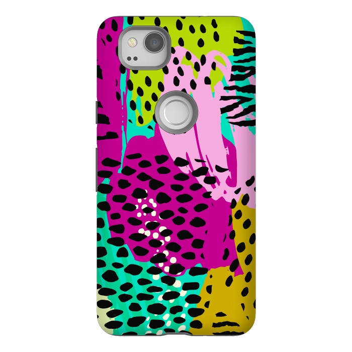 Pixel 2 StrongFit colorful abstract animal print by haroulita