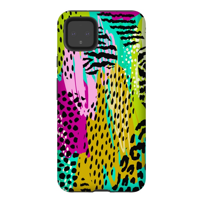 Pixel 4XL StrongFit colorful abstract animal print by haroulita