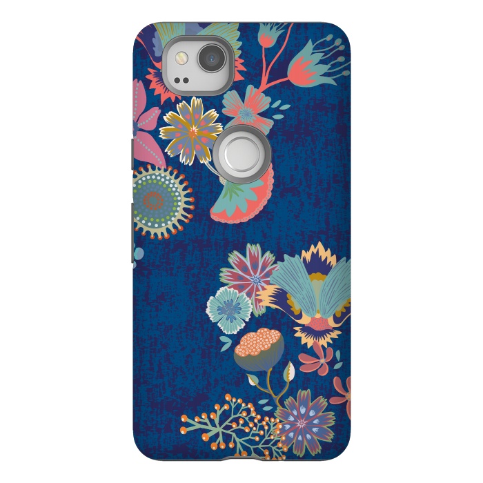 Pixel 2 StrongFit Blue chinz florals by Nina Leth
