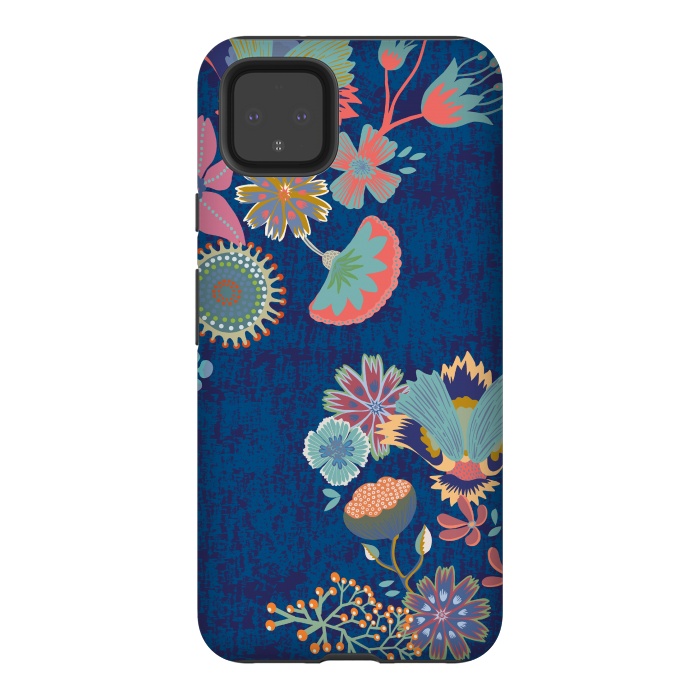 Pixel 4XL StrongFit Blue chinz florals by Nina Leth