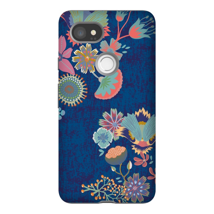Pixel 2XL StrongFit Blue chinz florals by Nina Leth