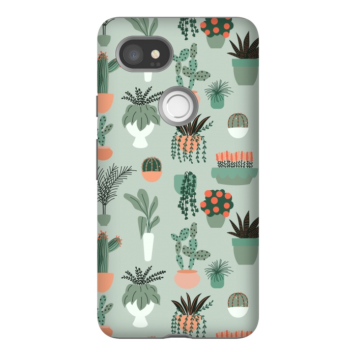 Pixel 2XL StrongFit Houseplants pattern 01 by Jelena Obradovic