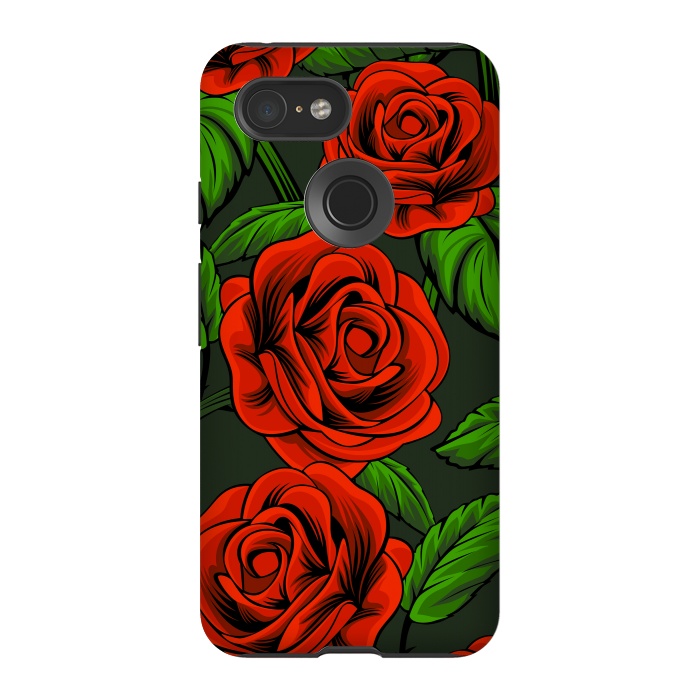 Pixel 3 StrongFit red roses by haroulita