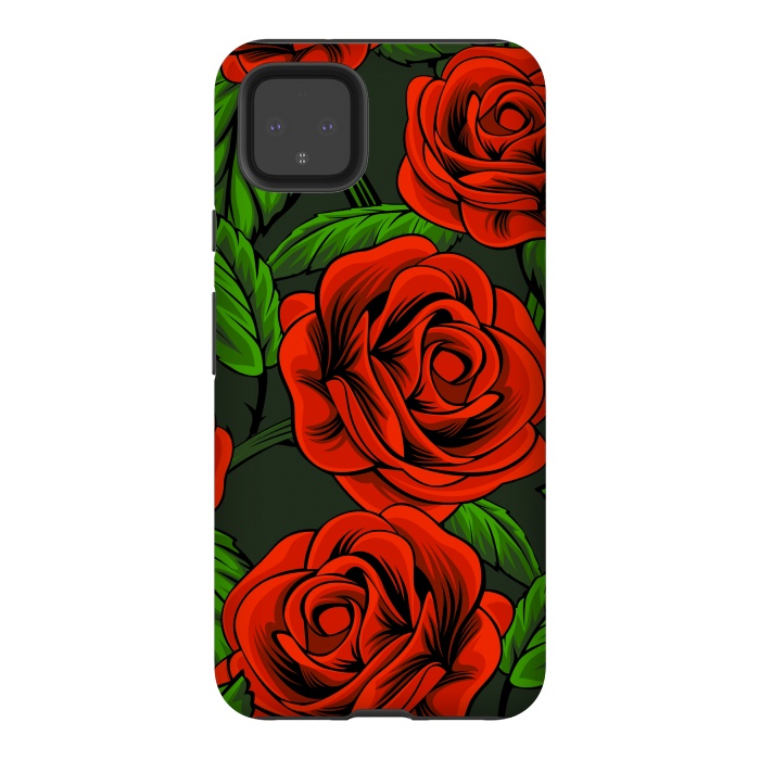 Pixel 4XL StrongFit red roses by haroulita