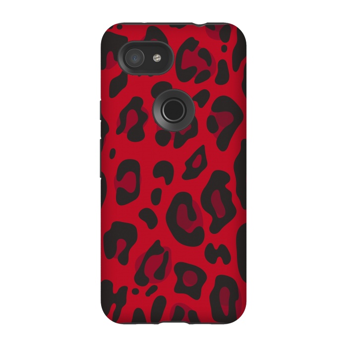 Pixel 3A StrongFit red animal print by haroulita