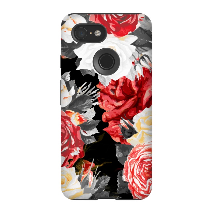 Pixel 3 StrongFit Red and white roses by Oana 