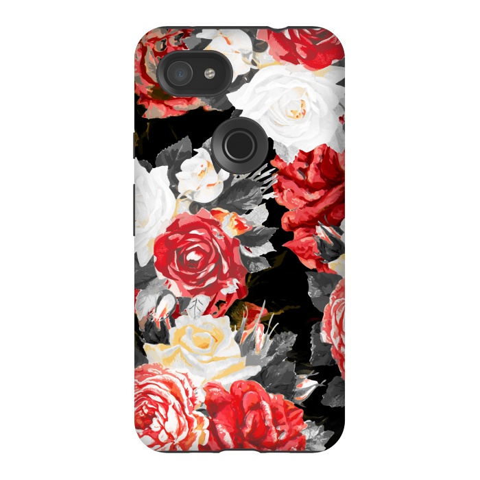 Pixel 3AXL StrongFit Red and white roses by Oana 