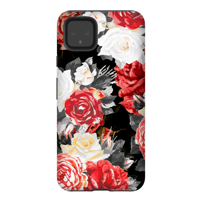 Pixel 4XL StrongFit Red and white roses by Oana 
