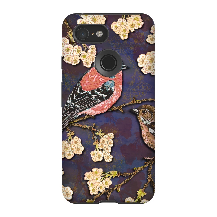 Pixel 3 StrongFit Chaffinches in Cherry Blossom by Lotti Brown