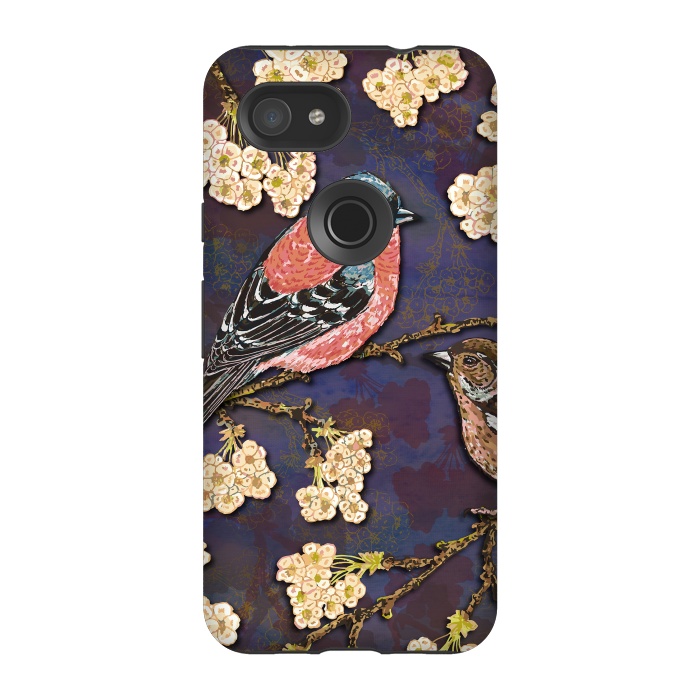 Pixel 3A StrongFit Chaffinches in Cherry Blossom by Lotti Brown