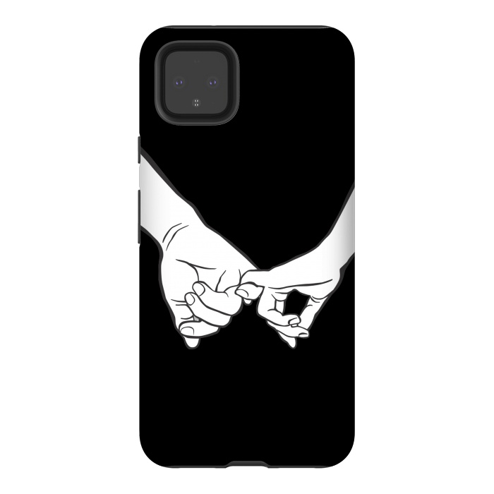 Pixel 4XL StrongFit Couple holding hands minimal line art valentine drawing by Oana 