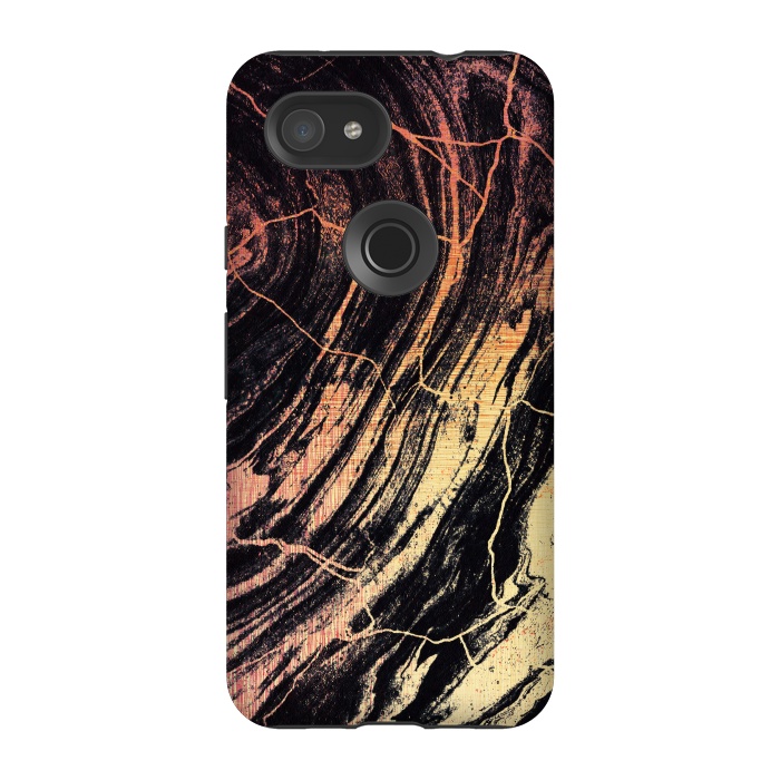 Pixel 3A StrongFit Gold marble brush strokes by Oana 