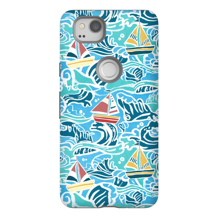 Pixel 2 StrongFit Sailboats & Waves by Tangerine-Tane