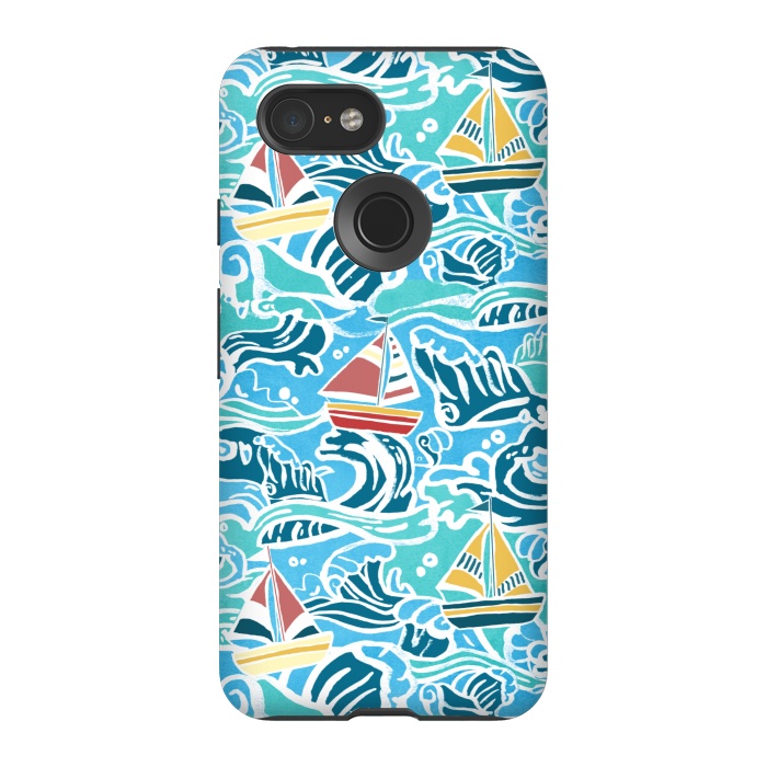 Pixel 3 StrongFit Sailboats & Waves by Tangerine-Tane
