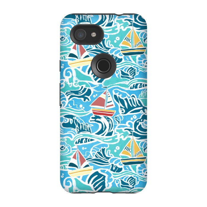 Pixel 3A StrongFit Sailboats & Waves by Tangerine-Tane