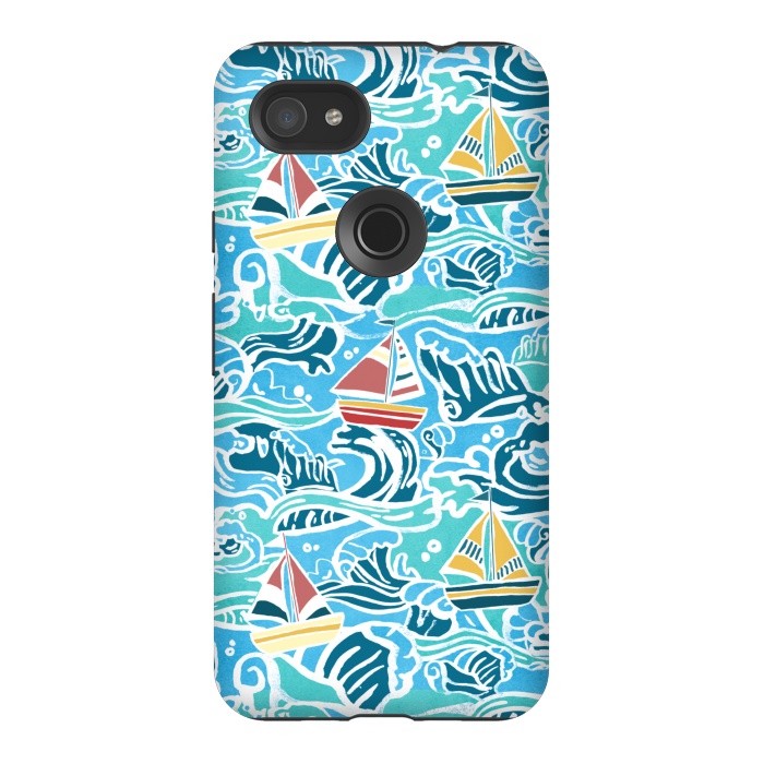 Pixel 3AXL StrongFit Sailboats & Waves by Tangerine-Tane