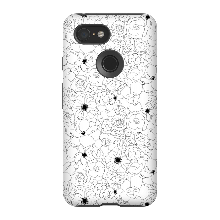 Pixel 3 StrongFit Black and white meadow by Martina