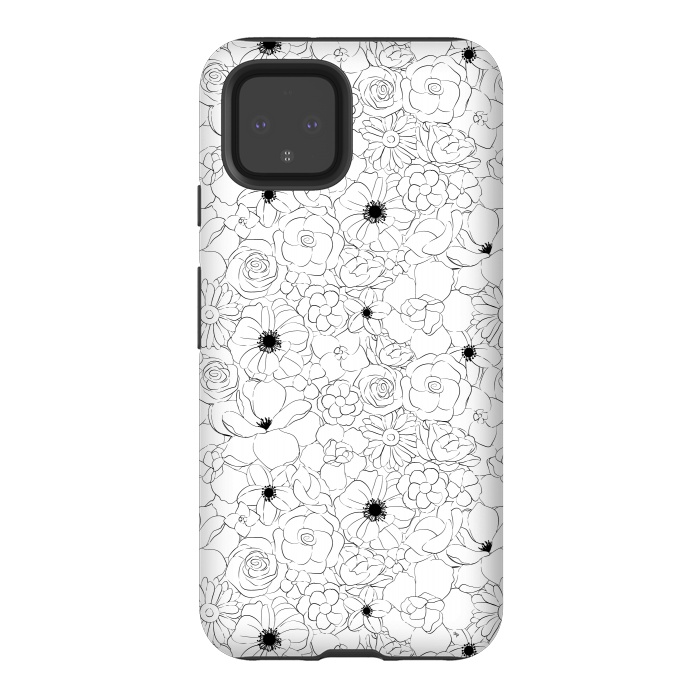 Pixel 4 StrongFit Black and white meadow by Martina