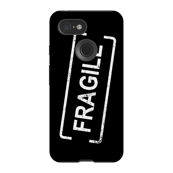 Pixel 3 StrongFit Fragile White by Martina
