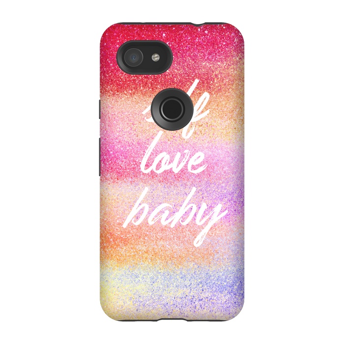 Pixel 3A StrongFit Self Love colorful gradient glitter by Oana 
