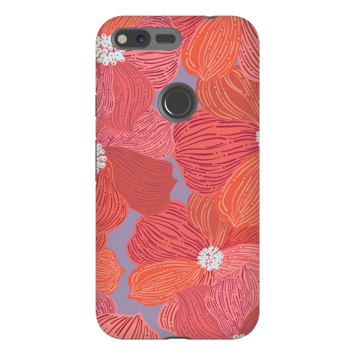 Pixel XL StrongFit Coral floral by Nina Leth