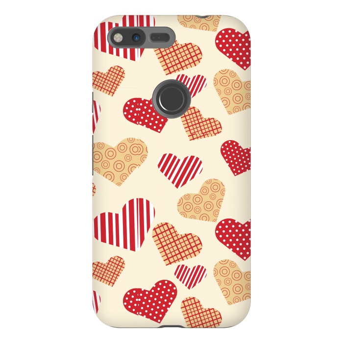 Pixel XL StrongFit RED GOLDEN HEARTS by MALLIKA