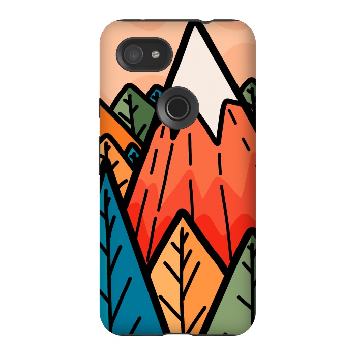Pixel 3AXL StrongFit The lone mountain forest by Steve Wade (Swade)