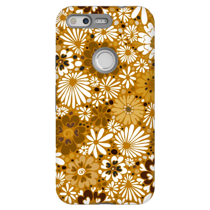 Pixel StrongFit 70s Valentine Flowers in Mustard and White by Paula Ohreen