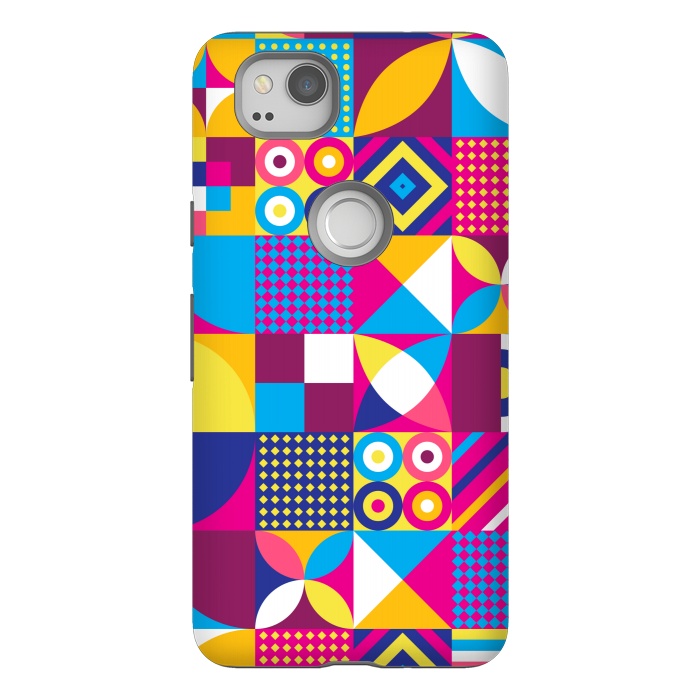 Pixel 2 StrongFit multi colour abstract pattern 3  by MALLIKA
