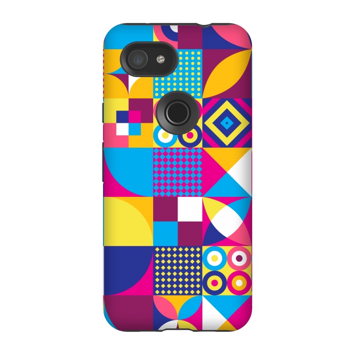 Pixel 3A StrongFit multi colour abstract pattern 3  by MALLIKA