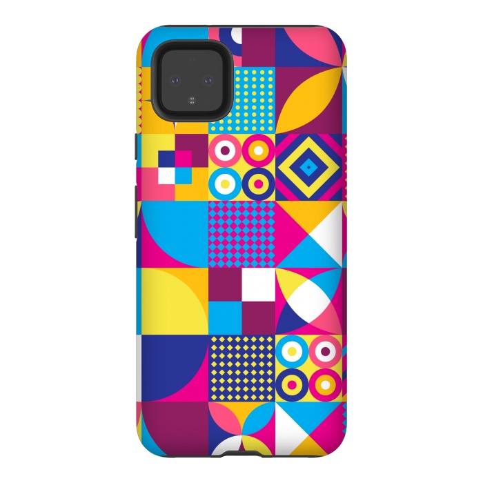 Pixel 4XL StrongFit multi colour abstract pattern 3  by MALLIKA