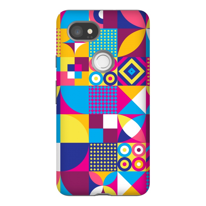 Pixel 2XL StrongFit multi colour abstract pattern 3  by MALLIKA