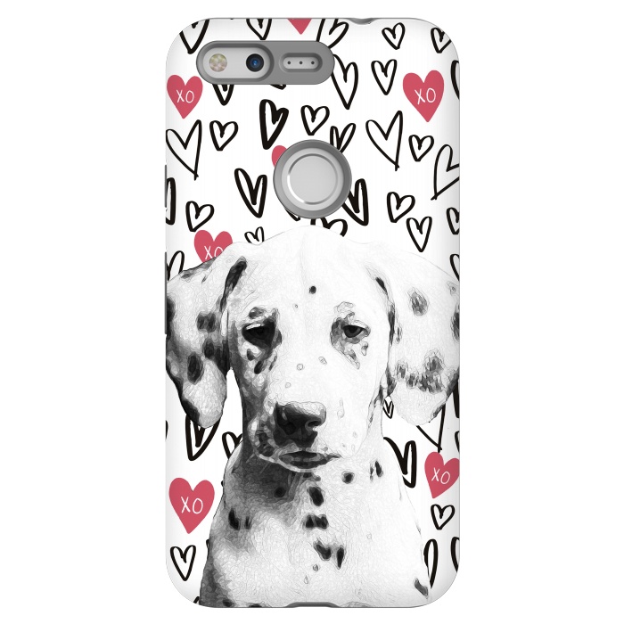Pixel StrongFit Cute Dalmatian and hearts Valentine's day by Oana 