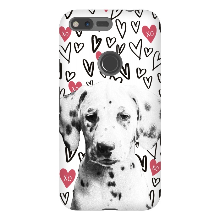 Pixel XL StrongFit Cute Dalmatian and hearts Valentine's day by Oana 