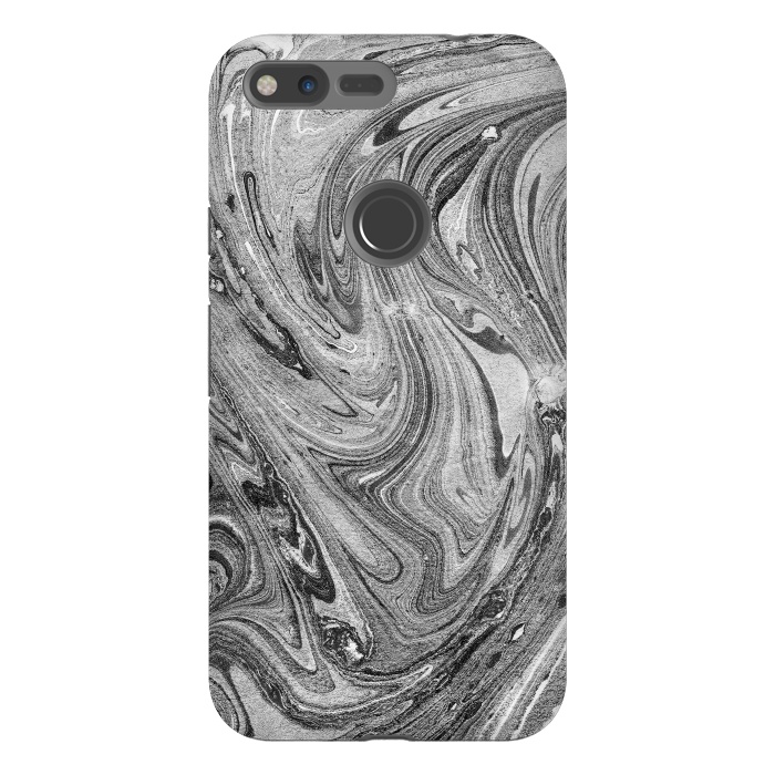 Pixel XL StrongFit Dark grey marble swirl by Oana 