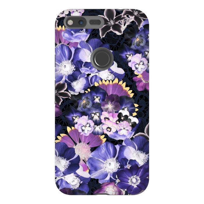 Pixel XL StrongFit Purple flowers collage by Oana 
