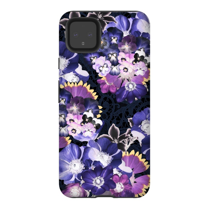 Pixel 4XL StrongFit Purple flowers collage by Oana 