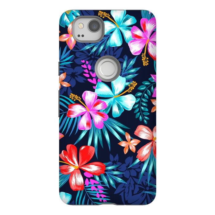 Pixel 2 StrongFit Beautiful Tropical Design Leave and Flowers by ArtsCase