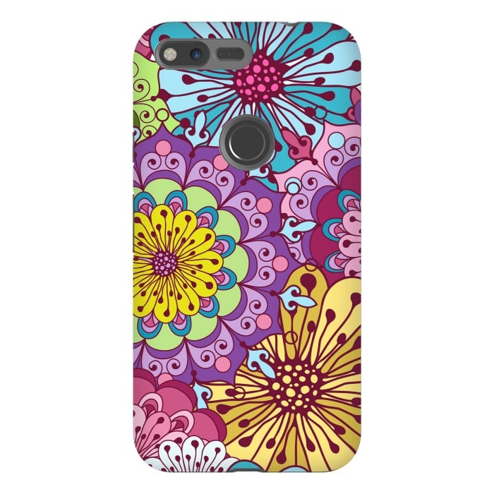 Pixel XL StrongFit Brightly Colored Flowers by ArtsCase