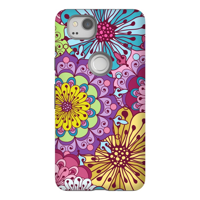 Pixel 2 StrongFit Brightly Colored Flowers by ArtsCase